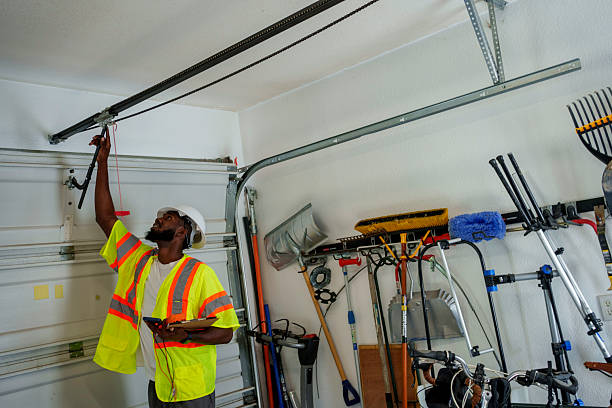 Professional Garage Door Panel Replacement technician working in Helotes, TX